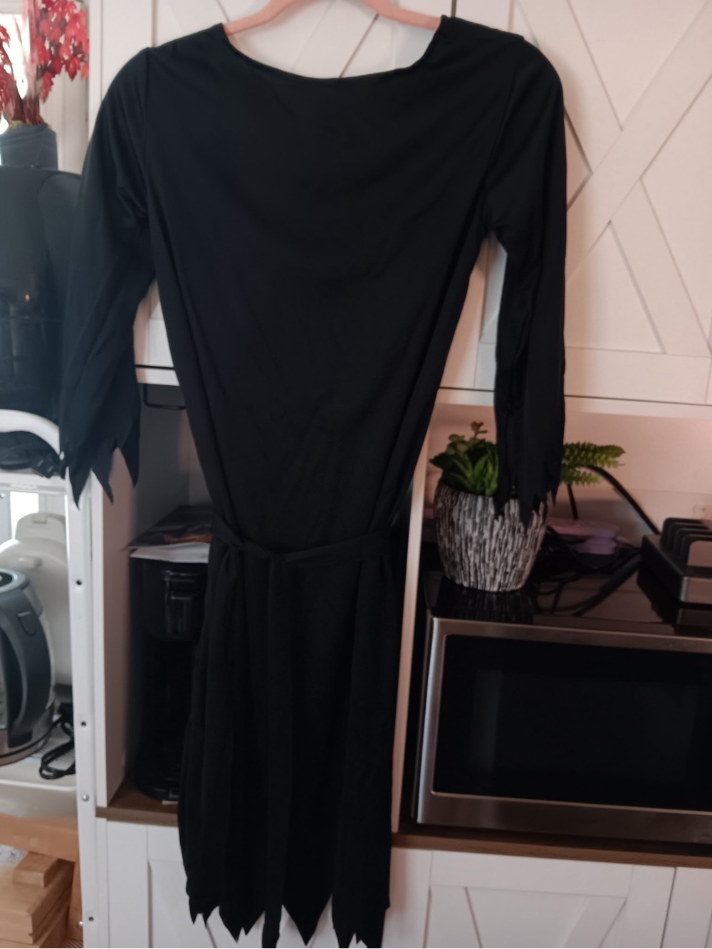 Juniors Black Long Sleeve Boatneck Dress with Jagged Hem